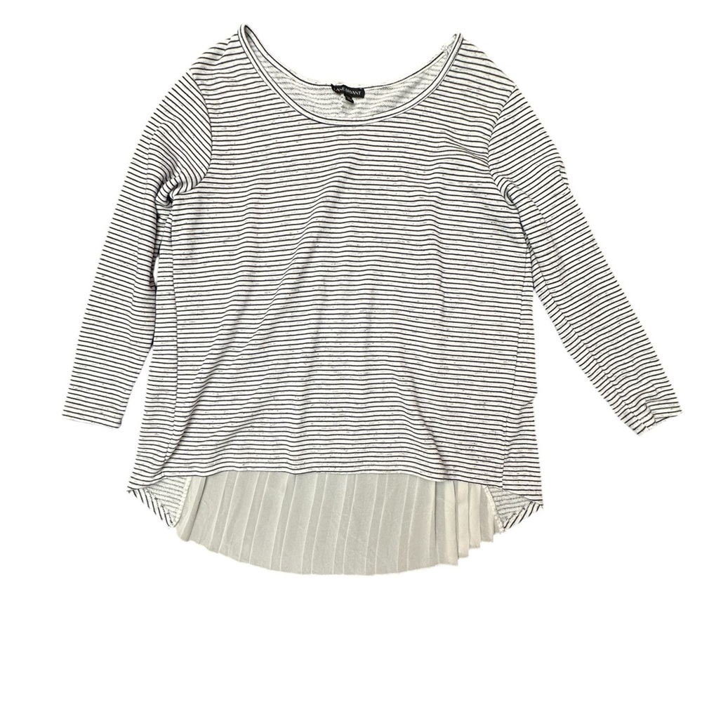 Lane Bryant Womens Knit Sweater With Flowy Pleated Chiffon Back Size 14/16